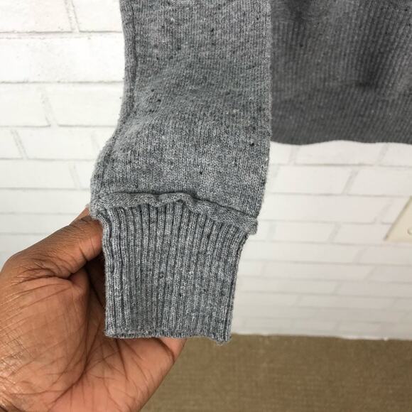 C&C California Gray Wool Blend Long Sleeve Hi Lo Hem Side Button Sweater Size XS - Picture 5 of 8